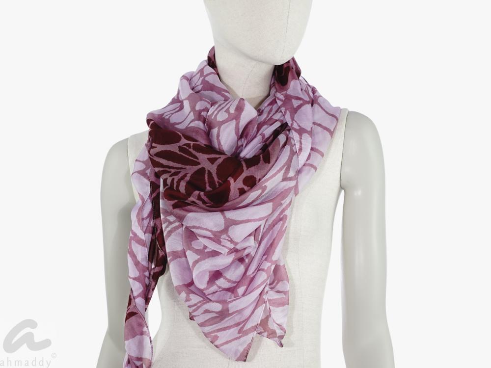 AHMADDY Seidenschal weinrot rosa